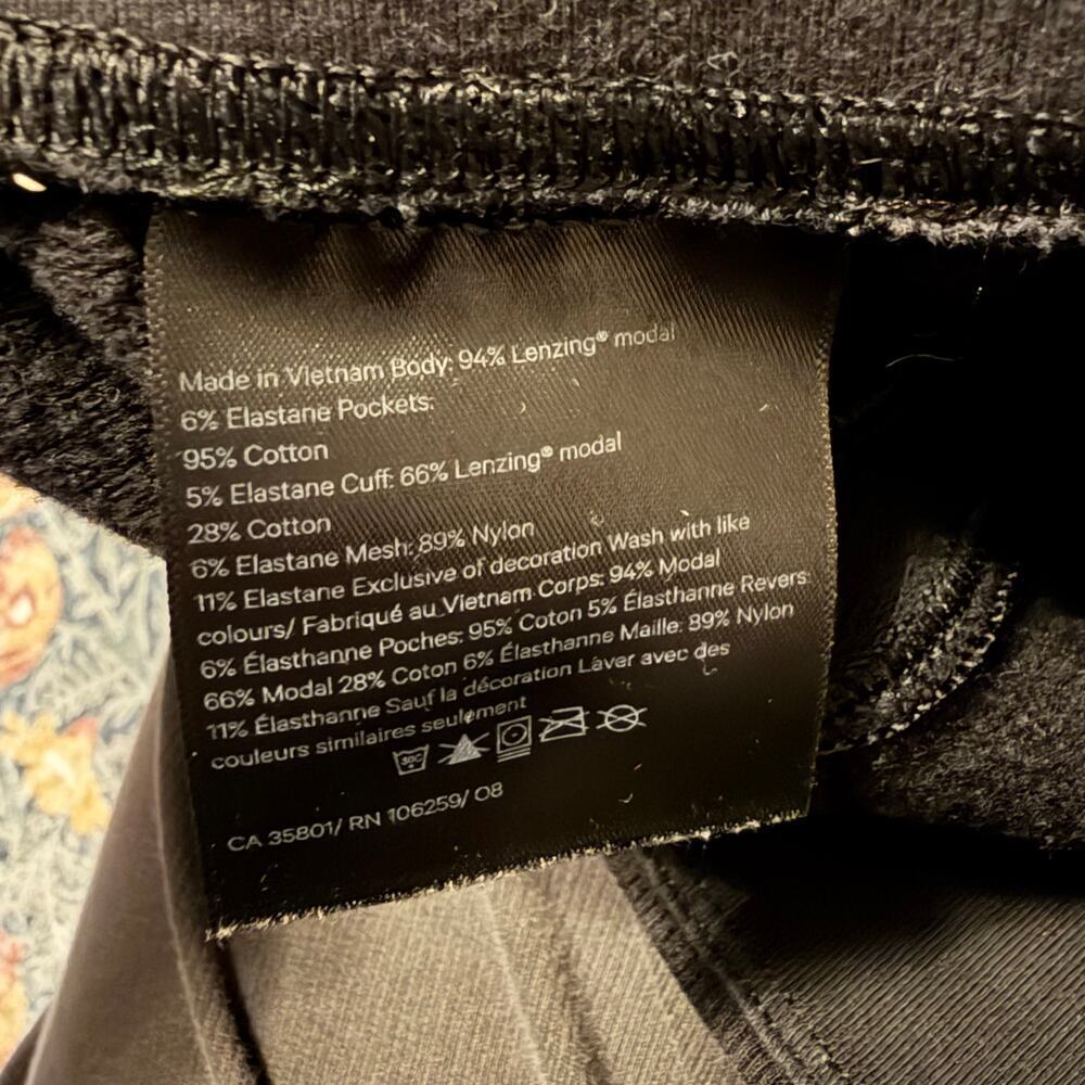 Lululemon Warm Down High Rise Jogger Modal Black Stretchy Loungewear Sz 6 - Picture 10 of 12